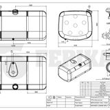 Fuel tank Mercedes Benz MP4 MP5 390L 565x650x1250 - A9604701303, A9604701803, A9604702304, A9604700104, A9604704202