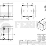 Serbatoio carburante DAF 500L 700x700x1100 - 1681827, 1617170, 1949909