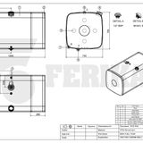 MAN 580L polttoainesäiliö 700x700x1300 - 81122015864, 81122015887, 81122015967, 81122016737, 81122016684, 81122016736