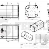 Fuel tank for Scania 615L 700x725x1440 with fuel optimization unit mounting on the left - 2758516, 2758520